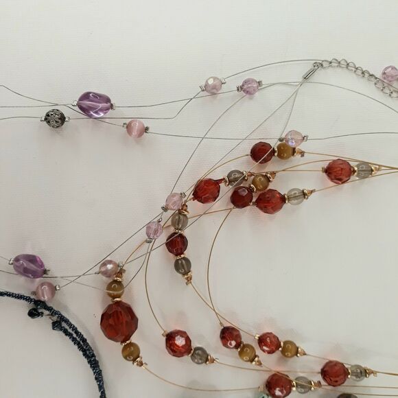 Necklaces Lot of 6 Wire Choker Charms Copper Stones Beads Vintage to Today - Picture 6 of 9